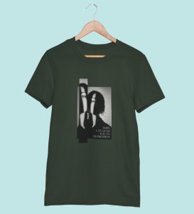 No Love No Hope, Statement Piece: Green Stylish Front Graphic Oversized Tee for Men