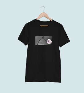 Flourish, Black Urban Legend: Men's Oversized Round Neck T-Shirt with Front Print