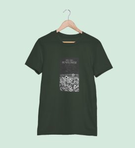 Wildflower, Casual Revolution: Unleash Style with Green Trendy Front Print Tee for Men
