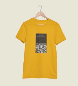 Wildflower, Casual Revolution: Unleash Style with Yellow Trendy Front Print Tee for Men