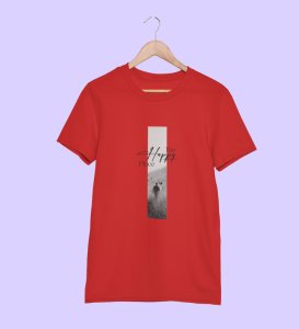 Home, Dress Boldly: Red Signature Front Graphic Oversized Tee - Men's Urban Chic