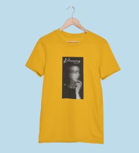 Hazardous Mind, Yellow Express Yourself: Trendy Front Printed Round Neck Tee - Men's Edition