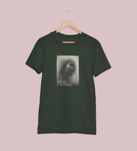 Untold Enigma, Green Metro Fusion: Men's Oversized Tee featuring Front Print Detail