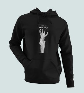 Innovation,Black Street Swagger: Men's Hoodies featuring Front Print Detail
