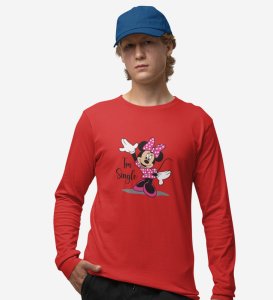Favourite Cartoon Character Printed (red) Full Sleeve T-Shirt For Singles