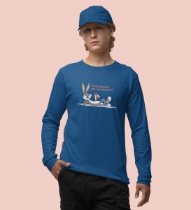 Bunny Loves carrot: (blue) Full Sleeve T-Shirt For Singles