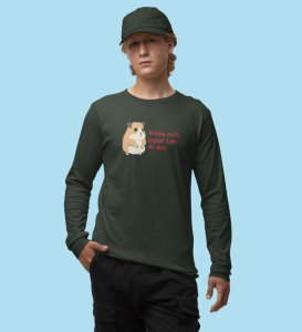 Little Hamster Wants Love: Attractive Printed (green) Full Sleeve T-Shirt For Singles