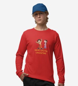 Happy Couples: Attractive Printed (red) Full Sleeve T-Shirt For Singles
