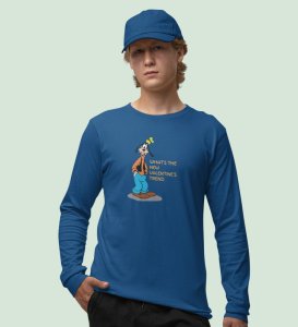 What's New? : Attractive Printed (blue) Full Sleeve T-Shirt For Singles
