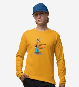 What's New? : Attractive Printed (yellow) Full Sleeve T-Shirt For Singles
