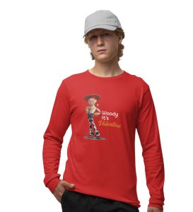 It's Valentine Baby: (red) Full Sleeve T-Shirt For Singles