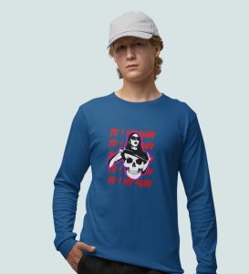 Lover's Paradise: Sublimation Printed (blue) Full Sleeve T-Shirt For Singles
