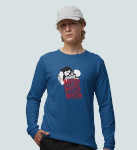 Love Is Insane : Printed (blue) Full Sleeve T-Shirt For Singles
