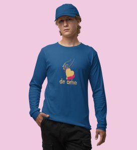 Te Amo: Sublimation Printed (blue) Full Sleeve T-Shirt For Singles
