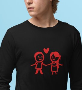 Couples In Love: (black) Full Sleeve T-Shirt For Singles