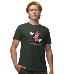 Favourite Cartoon Character Printed (Green) T-Shirt For Singles