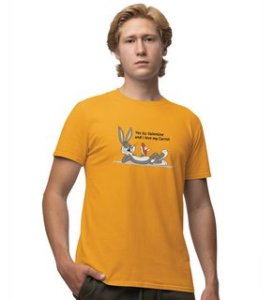 Bunny Loves carrot: (yellow) T-Shirt For Singles