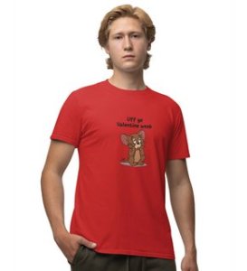 Oh No Valentine: Amazingly Printed (Red) T-Shirt For Singles