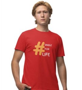 Single For Life : Sublimation Printed (Red) T-Shirt For Singles