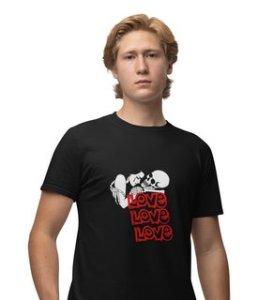 Love Is Insane : Printed (black) T-Shirt For Singles