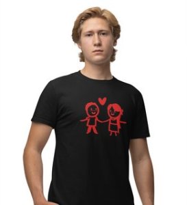 Couples In Love: (black) T-Shirt For Singles