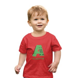 Alligator, Boys Printed Crew Neck tshirt (red)