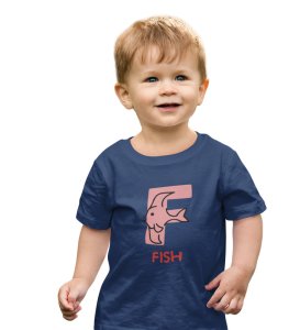 Fishy Fish, Printed Cotton tshirt (Navy blue) for Boys