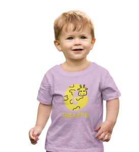 Giraffe, Boys Printed Crew Neck Tshirt (purple)
