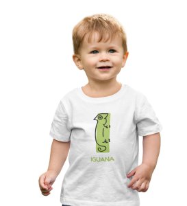 Intelligent Iguana, Boys Printed Crew Neck tshirt (white)