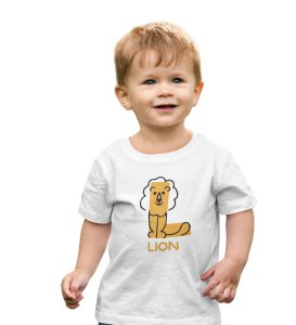 Lazy Lion, Boys Printed Crew Neck tshirt (white)