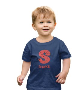 Slippery Snake, Boys Printed Crew Neck tshirt (Navy blue)