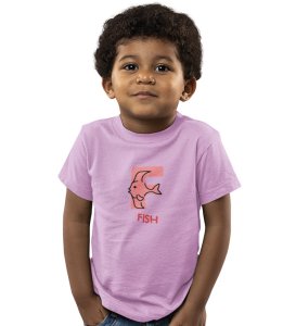Fishy Fish, Printed Cotton Tshirt (Purple) for Boys