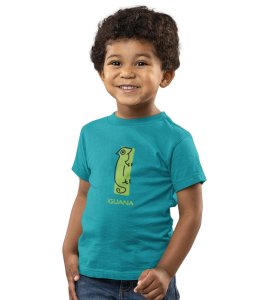 Intelligent Iguana, Boys Printed Crew Neck Tshirt (Teal)