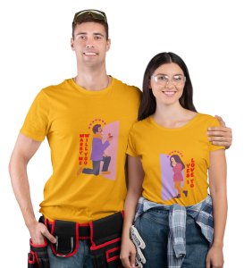 Will You Marry Me? Printed (Yellow) T-shirts For Couples
