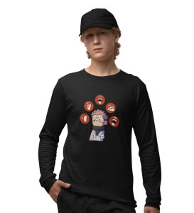 Itadori's Five Faces Cotton Black Full Sleeves Tshirt For Mens and Boys