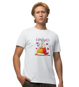 Cuckoo White Round Neck Cotton Half Sleeved Men's T-Shirt with Printed Graphics