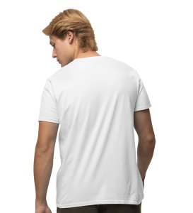 Baby Moo White Round Neck Cotton Half Sleeved Men's T-Shirt with Printed Graphics