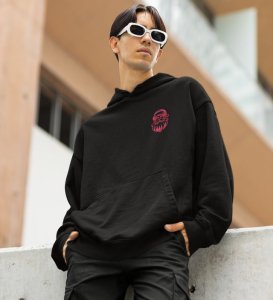 Santa Claus Cheerfully Taking a Selfie and Spreading Holiday Cheer Printed Black Cotton Hoodie