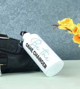 Lead the Change: Be the Game Changer Printed Aluminium Water Bottle 600ml