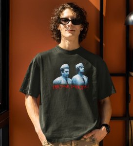 Partner In Crime Green Round Neck Cotton Half Sleeved Men T-Shirt with Printed Graphics