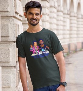 Rules Of Boys Green Round Neck Cotton Half Sleeved Men T-Shirt with Printed Graphics