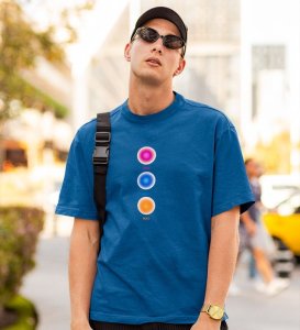 Balanced Life Blue Round Neck Cotton Half Sleeved Men T-Shirt with Printed Graphics