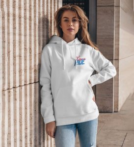 Luxury Meets Strength Iconic All-Terrain SUV Printed White Hoodie for Women