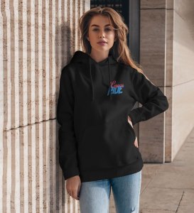 Performance Meets Perfection High-Power Sports Car Printed Black Hoodie for Women