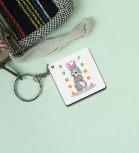 Funny Bunny Vibes Printed Keychain