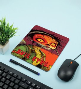 Creepy Stitched Face Character With Evil Eyes Printed Mousepad