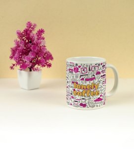 Solo Sips and Sweet Sketches Design Printed Coffee Mug 250ml