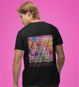 Flora Fountain: Design of Elegance Graphic Printed Black T-Shirt